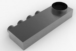 Collettore aria da sottofondo 160 in - 4 x 75 out destro Collettore aria da sottofondo 160 in - 4 x 75 out destro